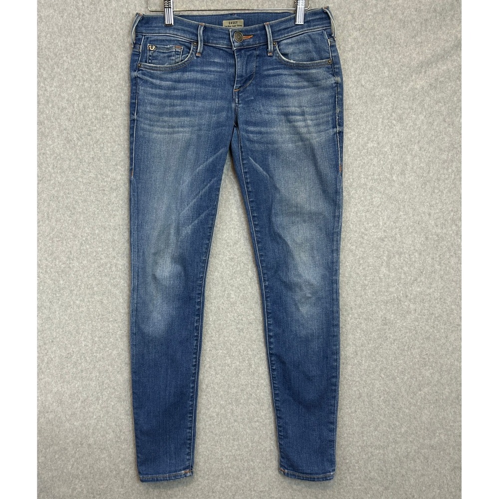 True Religion Casey Jeans Blue Denim Low Rise Super Skinny Casual Womens Size 25